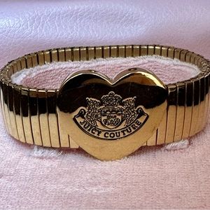 Juicy Couture Gold Stretch Metal Logo Bracelet. Preloved